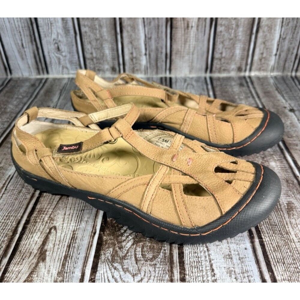 Jambu Sandals Womens Size 7.5 Brown Leather Comfort Outdoor Hiking Shoes